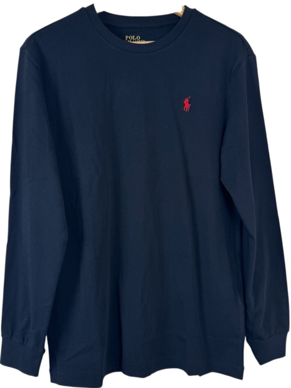 Polo Ralph Lauren NEW Black Long Sleeve T Shirt Men's Medium Red Pony Minimalist